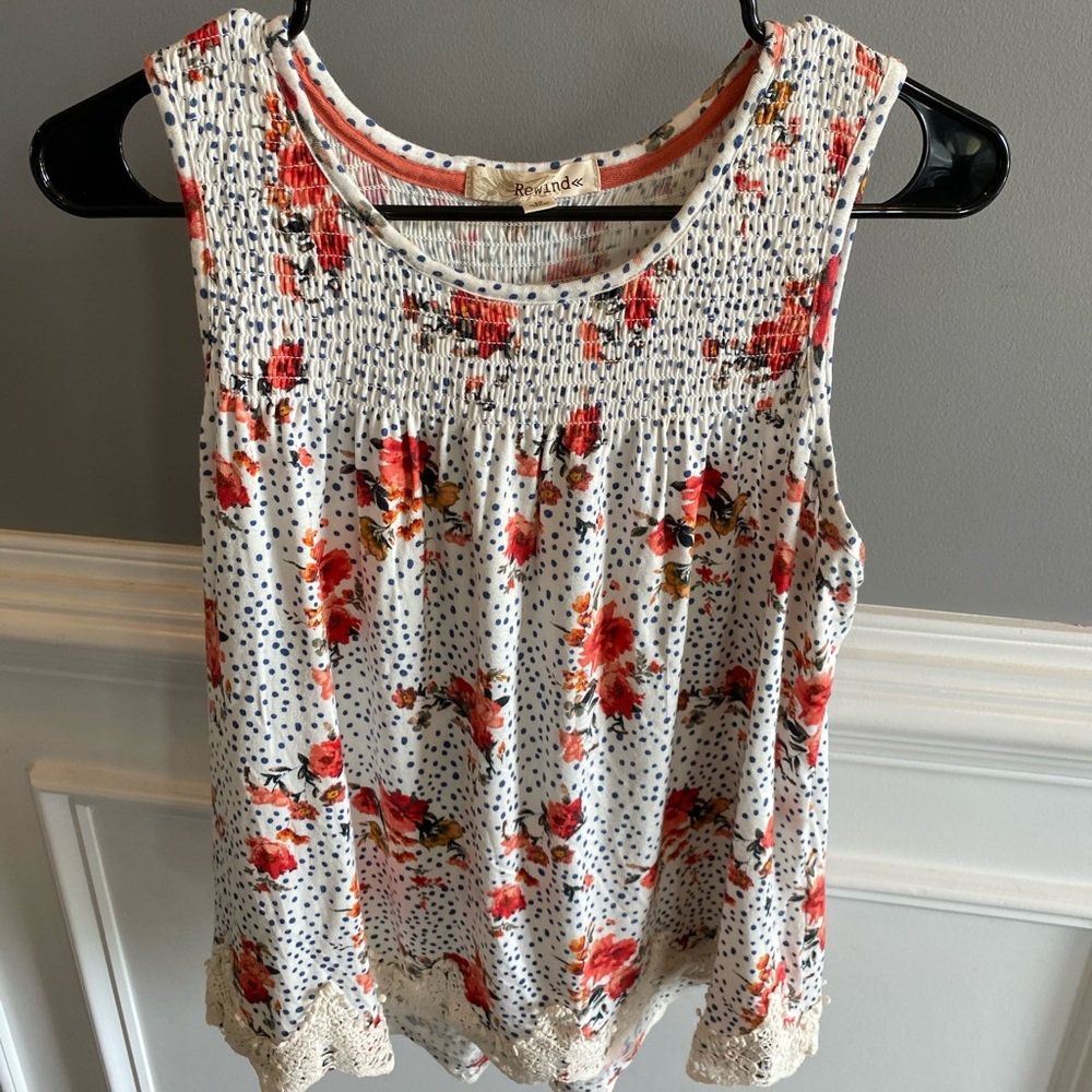 Rewind Sleveless Top with Lace Bottom